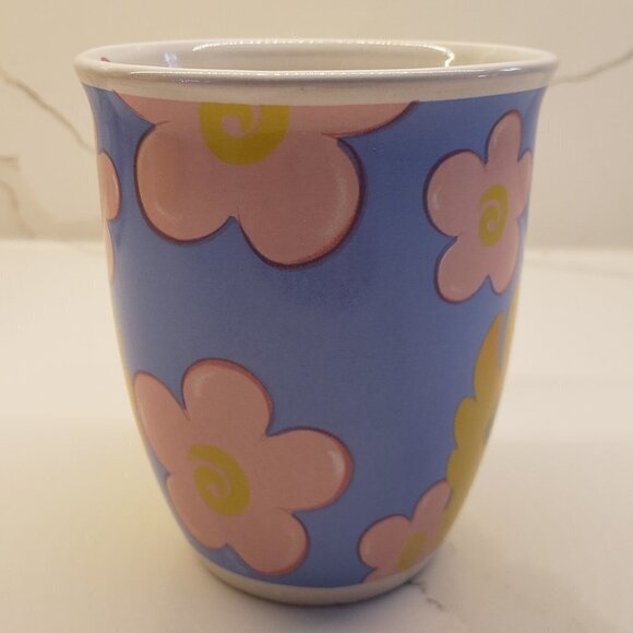 vintage Set of 2 Easter Mug/Vase Easter Bunny Embossed Happy Chick Pink - Picture 9 of 13